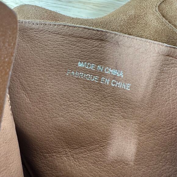 Jeffrey Campbell NWOB Platform Brat-Z Boot Tan Suede Size 6.5 Chunk Heel Leather - Picture 7 of 8